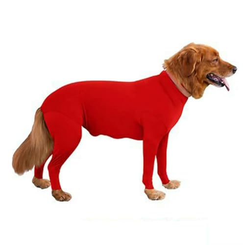 HONGYEMY Hundekleidung Hundekleidung Kleider Aus Hundehaarshirtkörper Jumpsuit Für Große Hunde-rot-XL von HONGYEMY