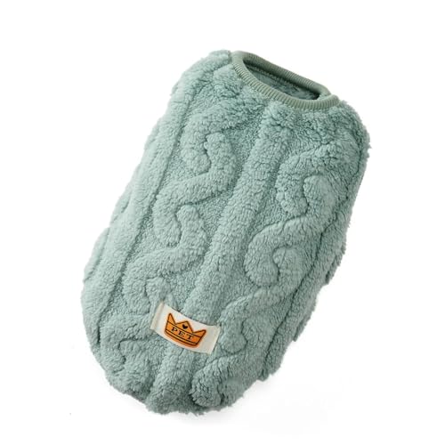 HONGYEMY Hundekleidung Weiche Hundekleidung Kleine Hunde Katzen Pullover Herbst Winter Warm Welpe Weste Bekleidung Bulldog Yorkshire Haustier Kostüm-grün-XL von HONGYEMY