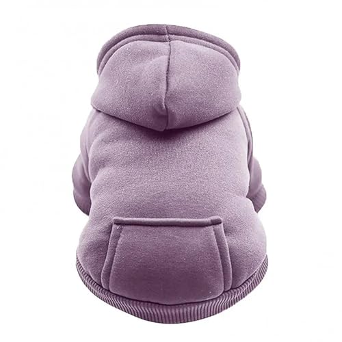 HONGYEMY Hundekleidung Welpe Haustier Kapuze Sweatshirt Herbst Winter Zweibeinige Taschenkatze Hundekleidung-Hellviolett-XL von HONGYEMY