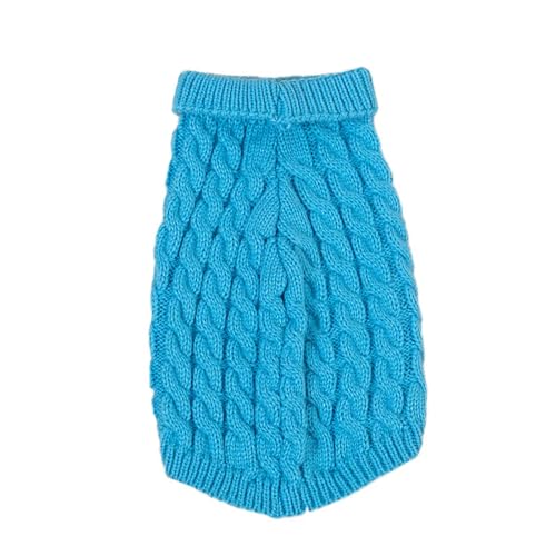 HONGYEMY Hundekleidung Welpenhund -Pullover Gestrickt Haustier Kleidung Kleine Mittelhunden Winter Warmer Haustier Rollkragenpullover Chihuahua Weicher Pullover-blau-m (2-3,5 Kg) von HONGYEMY