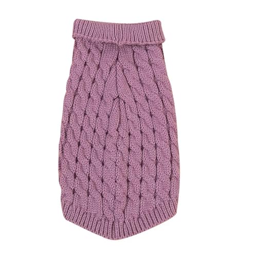 HONGYEMY Hundekleidung Welpenhund -Pullover Gestrickt Haustier Kleidung Kleine Mittelhunden Winter Warmer Haustier Rollkragenpullover Chihuahua Weicher Pullover-lila-XL (5-7 Kg) von HONGYEMY