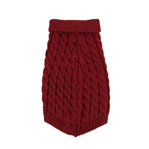 HONGYEMY Hundekleidung Welpenhund -Pullover Gestrickt Haustier Kleidung Kleine Mittelhunden Winter Warmer Haustier Rollkragenpullover Chihuahua Weicher Pullover-rot-XL (5-7 Kg) von HONGYEMY