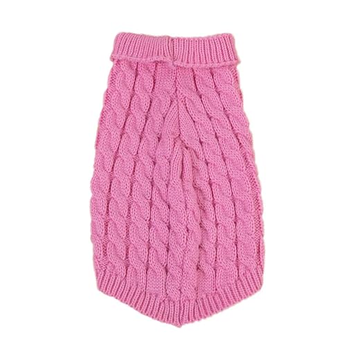 HONGYEMY Hundekleidung Welpenhund -Pullover Gestrickt Haustier Kleidung Kleine Mittelhunden Winter Warmer Haustier Rollkragenpullover Chihuahua Weicher Pullovermantel-rosa-m (2-3,5 Kg) von HONGYEMY