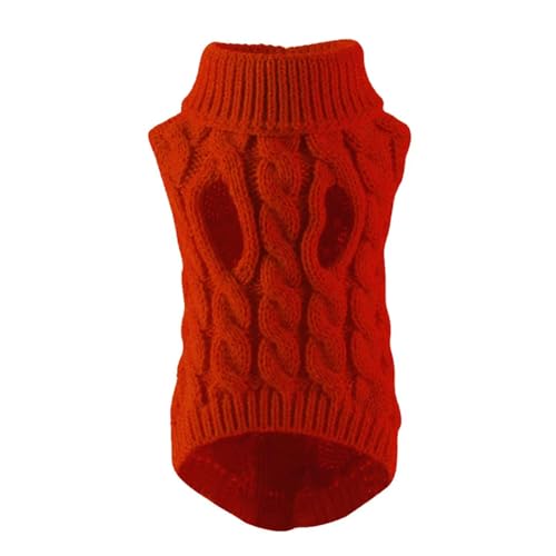 HONGYEMY Hundekleidung Welpenhundpullover Kleine Mittelgroße Hunde Katzen Kleidung Winter Warmer Haustier Rollkragenpullover Chihuahua Weste Weicher Yorkie Mantel-rot-m von HONGYEMY