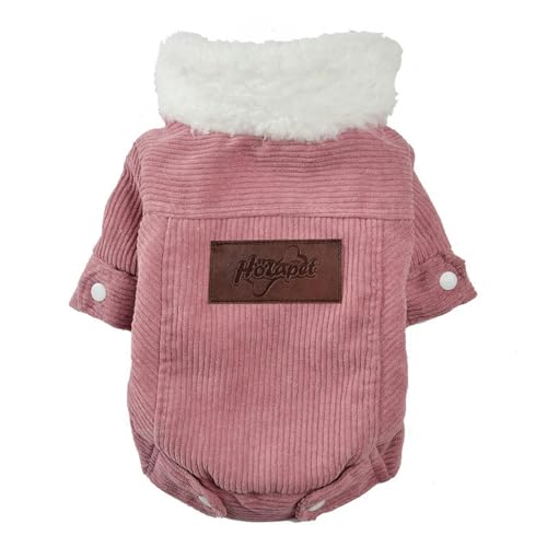 HONGYEMY Hundekleidung Winter Warme Hunde Kleidung Kleine Mittelgroße Hunde Katzen Welpen Kätzchen Jacke Mantel Schnauzer Yorkshire Haustier Kostüm-rosa-s von HONGYEMY