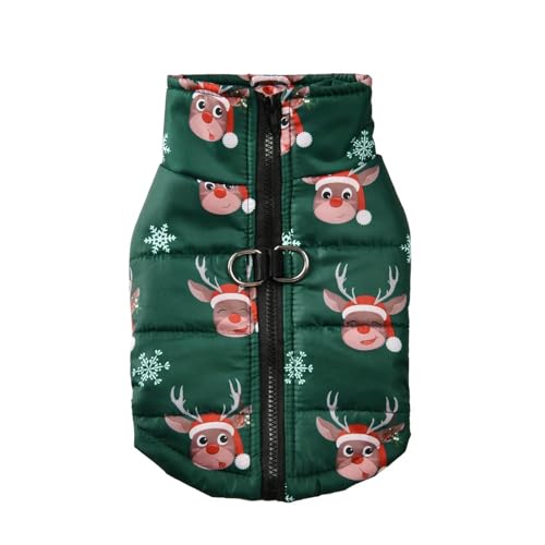 HONGYEMY Hundekleidung Winterhunde Kleidung Weihnachten Neujahr Kleine Hunde Weste Katzen Mantel Kostüm Weihnachtsmann Print Party Outfit Haustier-Farbe 2-2xl von HONGYEMY