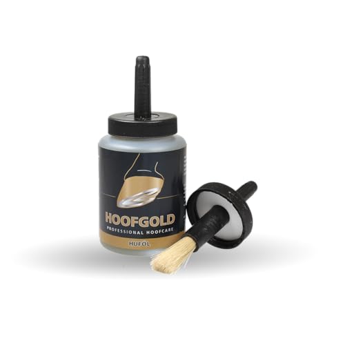 HOOFGOLD Huföl für Pferde mit Pinsel - zur täglichen Hufpflege bei sprödem und brüchigem Horn - 500 ml von HOOFGOLD