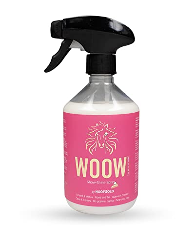 HOOFGOLD WOOW Schweif- & Mähnenspray für Pferde, 500 ml, milde Pflege, löst Verknotungen, leichte Kämmbarkeit, für Volumen & Glanz mit dem WOOW-Effekt HOOFGOLD WOOW Schweif- & Mähnenspray für Pferde, 500 ml, milde Pflege, löst Verknotungen, leichte Kämmbarkeit, für Volumen & Glanz mit dem WOOW-Effekt von HOOFGOLD