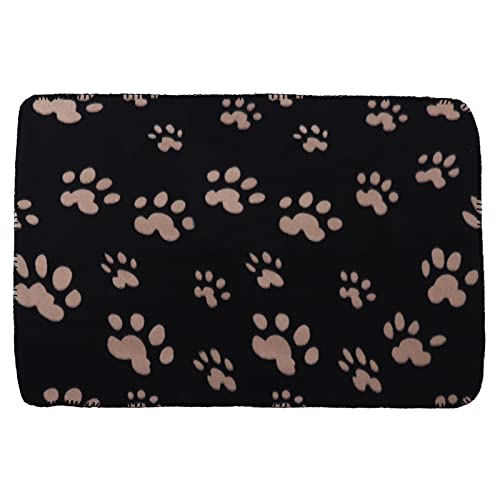 HOOLEEY Hundedecke aus weichem Plüsch, maschinenwaschbar, Plüsch-Haustierdecke für kleine Haustiere, Hunde und Katzen (Paw Print Style L) von HOOLEEY