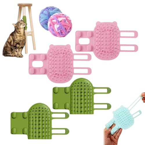 HOPASRISEE Pet Tickling Artifact, Pet Tickling Artifact for Cats, 2024 New Pet Itch Rub Tool, Vertical Cat Scratcher, Tickling Comb Pet Brush, Parent Effectiveness Training Tickling Artifact (4PC-C) von HOPASRISEE