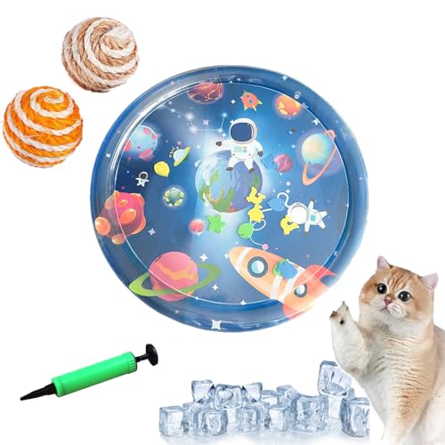 HOPASRISEE Sensorische Wassermatte Für Katzen, Sensorische Wassermatte Katze, Wassersensorische Matte Für Katzen, Water Playmat Katze, Wassermatte Zum Spielen Für Katzen (100CM-C) von HOPASRISEE