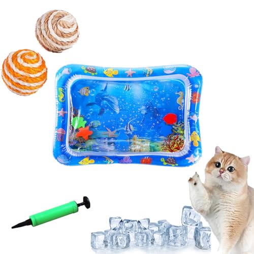 HOPASRISEE Sensorische Wassermatte Für Katzen, Sensorische Wassermatte Katze, Wassersensorische Matte Für Katzen, Water Playmat Katze, Wassermatte Zum Spielen Für Katzen (A) von HOPASRISEE