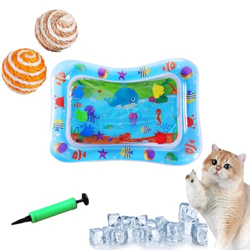 HOPASRISEE Sensorische Wassermatte Für Katzen, Sensorische Wassermatte Katze, Wassersensorische Matte Für Katzen, Water Playmat Katze, Wassermatte Zum Spielen Für Katzen (B) von HOPASRISEE