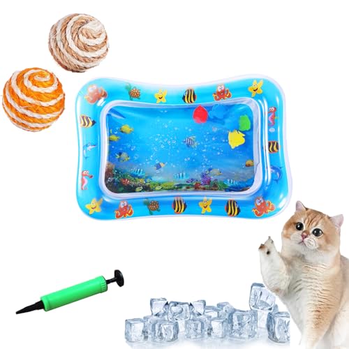 HOPASRISEE Sensorische Wassermatte Für Katzen, Sensorische Wassermatte Katze, Wassersensorische Matte Für Katzen, Water Playmat Katze, Wassermatte Zum Spielen Für Katzen (C) von HOPASRISEE