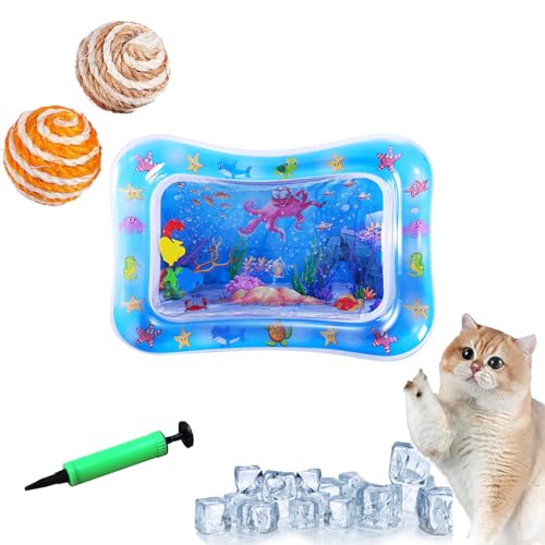 HOPASRISEE Sensorische Wassermatte Für Katzen, Sensorische Wassermatte Katze, Wassersensorische Matte Für Katzen, Water Playmat Katze, Wassermatte Zum Spielen Für Katzen (D) von HOPASRISEE