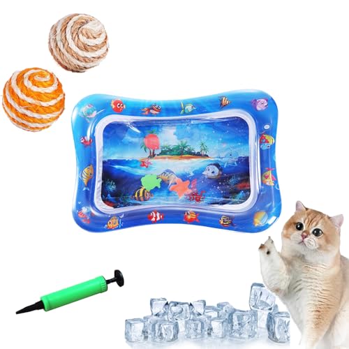 HOPASRISEE Sensorische Wassermatte Für Katzen, Sensorische Wassermatte Katze, Wassersensorische Matte Für Katzen, Water Playmat Katze, Wassermatte Zum Spielen Für Katzen (E) von HOPASRISEE