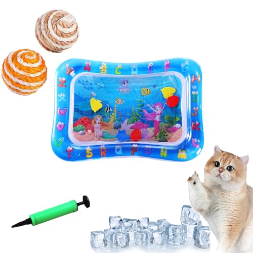 HOPASRISEE Sensorische Wassermatte Für Katzen, Sensorische Wassermatte Katze, Wassersensorische Matte Für Katzen, Water Playmat Katze, Wassermatte Zum Spielen Für Katzen (F) von HOPASRISEE