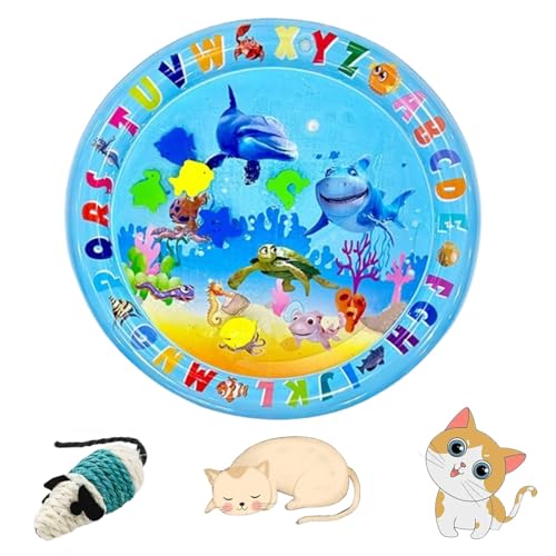 HOPASRISEE Sensorische Wassermatte Für Katzen, Wassermatte Katze, Wassermatte Für Katzen, Sensorische Wassermatte Für Haustiere, Wassersensorische Matte Für Katzen, Sensorische Wasser Spielmatte (M) von HOPASRISEE