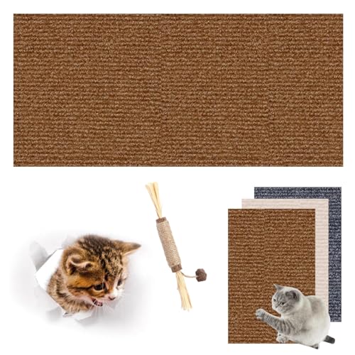 Kratzmatte Selbstklebend, Katzen Kratzmatte Selbstklebend, Kratzmatten FüR Katzen, DIY Climbing Cat Scratcher, Kratzpads FüR Katzen, KratzmöGlichkeiten FüR Katzen (11.8 * 40 in,Braun) von HOPASRISEE