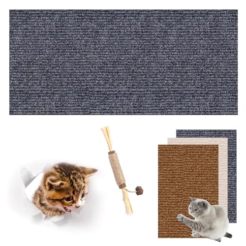 Kratzmatte Selbstklebend, Katzen Kratzmatte Selbstklebend, Kratzmatten FüR Katzen, DIY Climbing Cat Scratcher, Kratzpads FüR Katzen, KratzmöGlichkeiten FüR Katzen (15.75 * 40 in,Grau) von HOPASRISEE