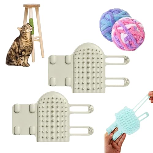 Pet Tickling Artifact, Pet Tickling Artifact for Cats, 2024 New Pet Itch Rub Tool, Vertical Cat Scratcher, Tickling Comb Pet Brush, Parent Effectiveness Training Tickling Artifact (2PC-White) von HOPASRISEE