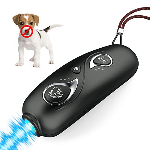 HOPET Ultraschall-Anti-Bell-Gerät, Hunde-Bell-Abschreckung für Bellkontrolle und Hundetrainer, USB-wiederaufladbar, doppelte variable Frequenz mit Steuerbereich von 5 m von HOPET