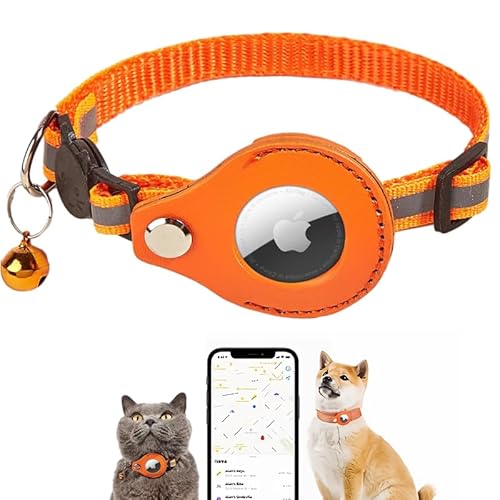 Katzenhalsband 1 Stück Halsband Katze FernposiTionierung Airtag KatzenhalSband mit Kleiner Glocke KatzenhalSband Katzenschnalle Katzenhalsband Reflektierend Katzenhalsband mit GPS von HORREX
