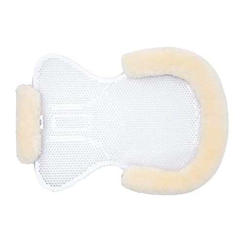 HORZE Harleigh Gel Pad mit Lammfelleinfassung, Weiß, one Size von HORZE