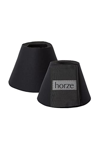 HORZE Pferde Hufglocken ProBell, Springglocken mit Klettverschluss, 2er Set, Schwarz, L von HORZE