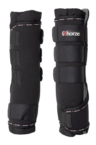 HORZE Pferde Stallgamaschen Cairo Infrarot 2er Set, Schwarz, XL von HORZE