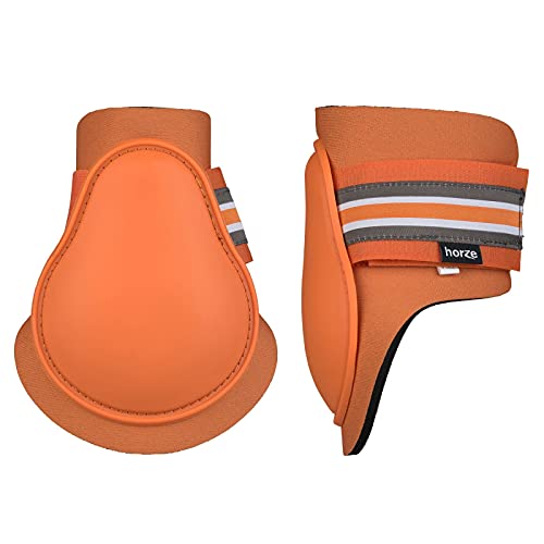 HORZE Pferde Streichkappen Adepto, 2er Set, Orange, C von HORZE