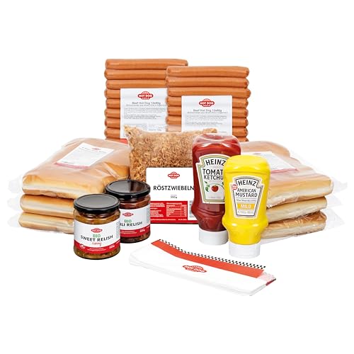 HOT DOG WORLD- Hot dog Set American Style (GEFLÜGEL, 78-teiliges Set) für 24 Hot Dogs von HOT DOG WORLD