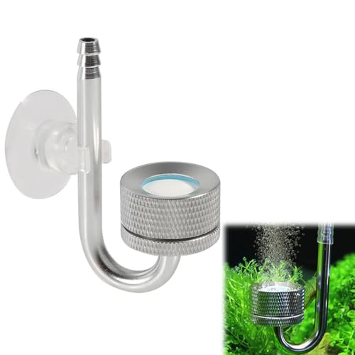 Aquarium CO2 Diffusor,Aquarium Zerstäuber,CO2 Diffusor mit U-Pipe,Sauerstoff Kohlendioxid Diffusor Aluminiumlegierung Kohlendioxid Diffusor CO2 Zerstäuber Diffusor für Aquarium Süßwasserfischpflanzen von HOTMNTY