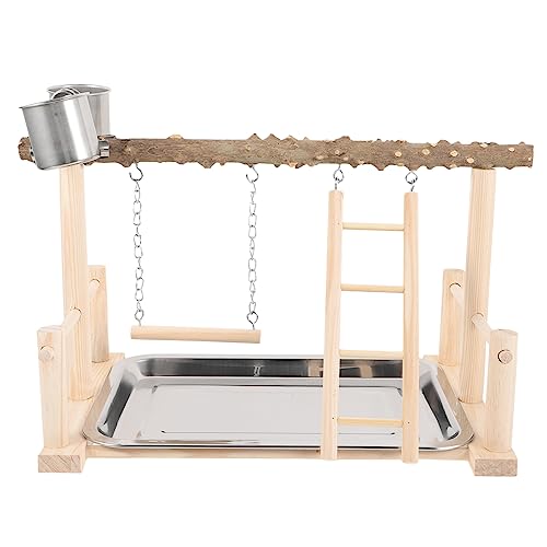 HOUDERCO 1 Satz Papageienständer Fänger Papageien-reisekäfig Papageien Spielplatz Vogelfutterstation Papageien-futterständer Ratte Papageiensitzstangen Für Den Käfig Hamsterkäfig Hölzern von HOUDERCO