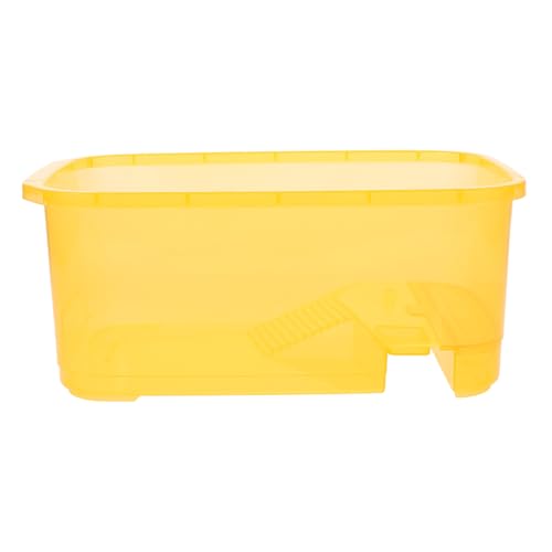 HOUDERCO 1 Set-Box Schildkrötenbecken Futterspender Plüsch Aquarium Brutgebiet Für Schildkröten Lebensraum Wasserschildkröten Automatischer Fischfutterautomat Reptil Schlange Plastik Yellow von HOUDERCO