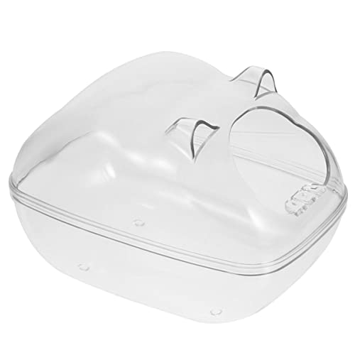 HOUDERCO 1Stk Hamsterbad Hamster klo Hamster sandbad Hamsterhygiene Hamster Käfigzubehör Chinchilla-Versteck Hamsterkäfig Hase Hamster badewanne meerschweinchen Toilette Plastik Transparent von HOUDERCO