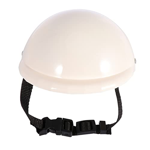 HOUDERCO 1Stk Sicherheitshut für Hund Kleine Hundemäntel wasserdicht Kühlweste für Haustiere Hunde Hüte Helm für Hunde Zwinger hundehelm Haustiersicherheit Haustierbedarf Welpenhelm Weiß von HOUDERCO