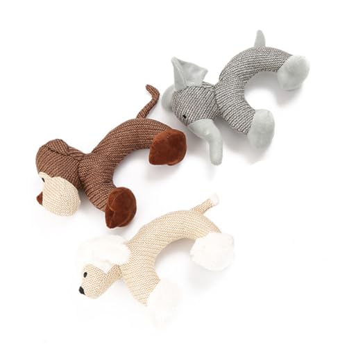 HOUDERCO 1Stk bissfestes knete kauspielzeug chew Toy Zahnungsspielzeug Plush Toy Welpenspielzeug Hundeplüschspielzeug kauen Haustierspielzeug mit Quietschern Coffee von HOUDERCO