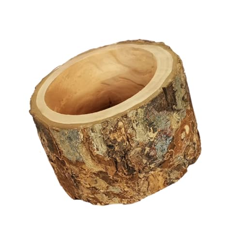 HOUDERCO 1Stück Holz Haustier Fütterungsschale Für Hamster Natürliche Holzzuführungsschüssel Zufälliger Farbe Für Kleine Nager Futterstation Für Haustiere von HOUDERCO