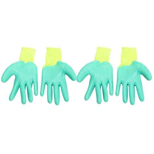 HOUDERCO 2 Paar Hamsterbissfeste Handschuhe Pflegehandschuh Hundeschermaschinen Vogelbisssichere Handschuhe Biss-Handschuhe Kratzfeste Handschuhe Handschutzhülle Hundekamm Käfig Gummi Green von HOUDERCO