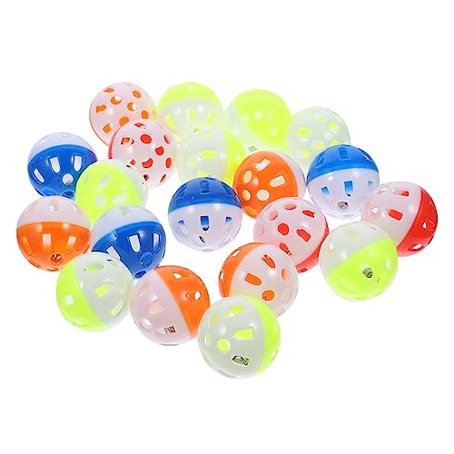 HOUDERCO 20St Hohle Glockenkugel Hamsterspielzeug Papagei Spielzeugvögel Vogelsittiche knete vogelzubehör für käfig Vogel hängendes Kauspielzeug Vogelbälle Plastik von HOUDERCO