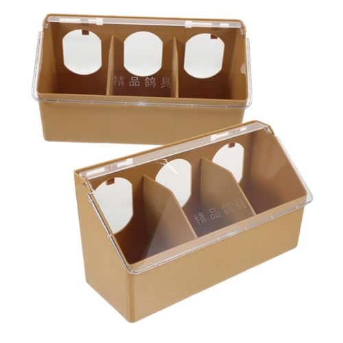 HOUDERCO 2st Tauben-hängebox Geflügelfutter Futtertablett Für Tauben Fänger Luftdicht Futtermittel Für Tauben Sittiche Füttern Coop Vogel Fütterer Futtertrog Für Vögel Huhn Coffee Plastik von HOUDERCO