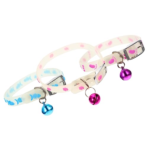 HOUDERCO 3Pcs Fluoreszierendes Haustierhalsband Pfote Wahl des Züchters Haustierzubehör Haustierhund Hundeklicker festlich hundekragen Nachtkragen Anti-Verlust-Halsband Kieselgel Colorful von HOUDERCO