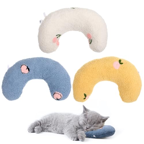 HOUDERCO 3St Hund Katze Kissen Kinderbett Kinderkissen zum Schlafen Kätzchenhalsband kuscheln tierkissen Sleep aid Haustier geschmeidige Schlafmatte Schlafkissen für Katze Perlenbaumwolle von HOUDERCO