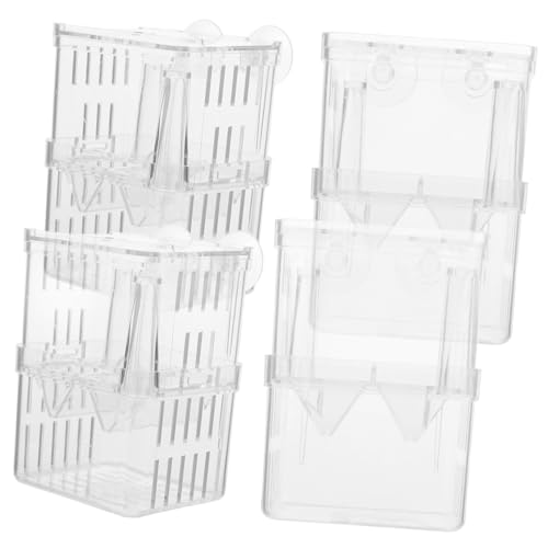 HOUDERCO 4 Stück Brutkasten für Jungtiere Filter Kiste Fischnetz Aquariengitterteiler kleines Aquarium Filet Fischzuchtbox Jungfisch-Aufzuchtbox Zuchthalter Zuchtfall für Aquarien Plastik von HOUDERCO