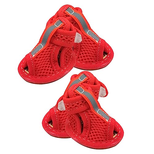 HOUDERCO 4 Stück Haustier Sandalen Kätzchen Sandalen Hundestiefel Hunde Wanderschuhe Haustier Zubehör Schuhe Für Schuhe Für Den Außenbereich Pfotenschutz Praktische Haustier Schuhe von HOUDERCO