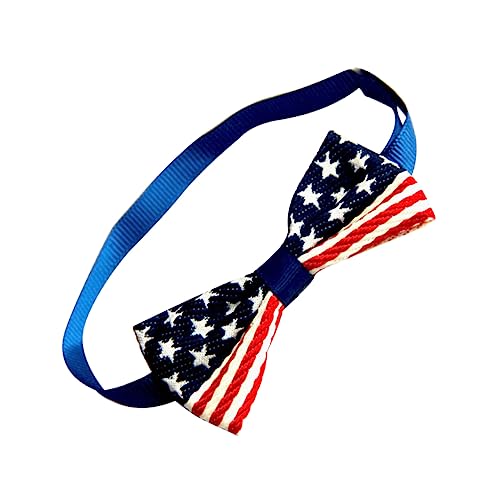 HOUDERCO 4 Stücke Amerikanische Flagge Muster Haustier Hund Krawatte Kragen Kreative Komfortable Tierhals Ring Praktische Nackenkette Hundekragen von HOUDERCO