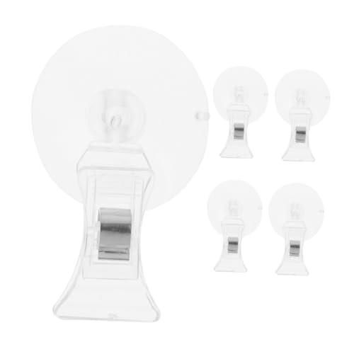 HOUDERCO 5 Stück Aquarium Saugnäpfe Clips Für Gemüsebehälter Clips Für Airline Halterungen Von Aquarien Saugnäpfe Mit Clips Transparent von HOUDERCO