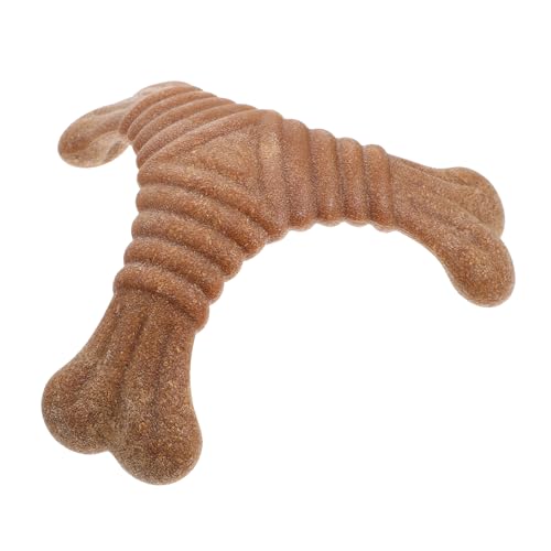 HOUDERCO Beißstab für Haustiere Aggressive Kauer behandeln Zahnpflege für Welpen Interactive Dog Toys interaktives Versteckspielzeug behandeln zahnspielzeug für welpen Holz Brown von HOUDERCO