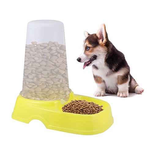 HOUDERCO Futterautomat Für Katzen Und Hunde Filter Automatischer Wasserspender Für Hunde Luftdicht Katzennapf Futterautomat Für Hundefutter Katzen-Puzzle-Feeder Hund Hundematte Yellow von HOUDERCO